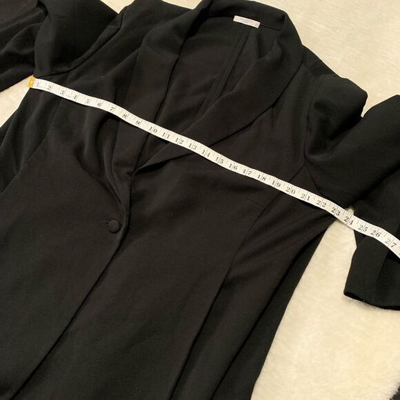 MM Lafleur Womens Black Jardigan Blazer 1 Button plus‎ Size +3 Jacket - Picture 7 of 8